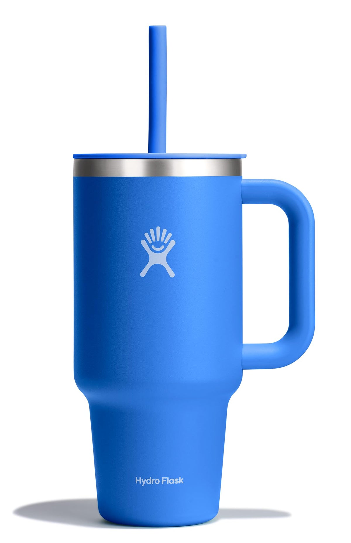 Hydro Flask Travel Tumbler with Handle, Lid and Straw - Insulated Stainless Steel in 40 Oz Agave