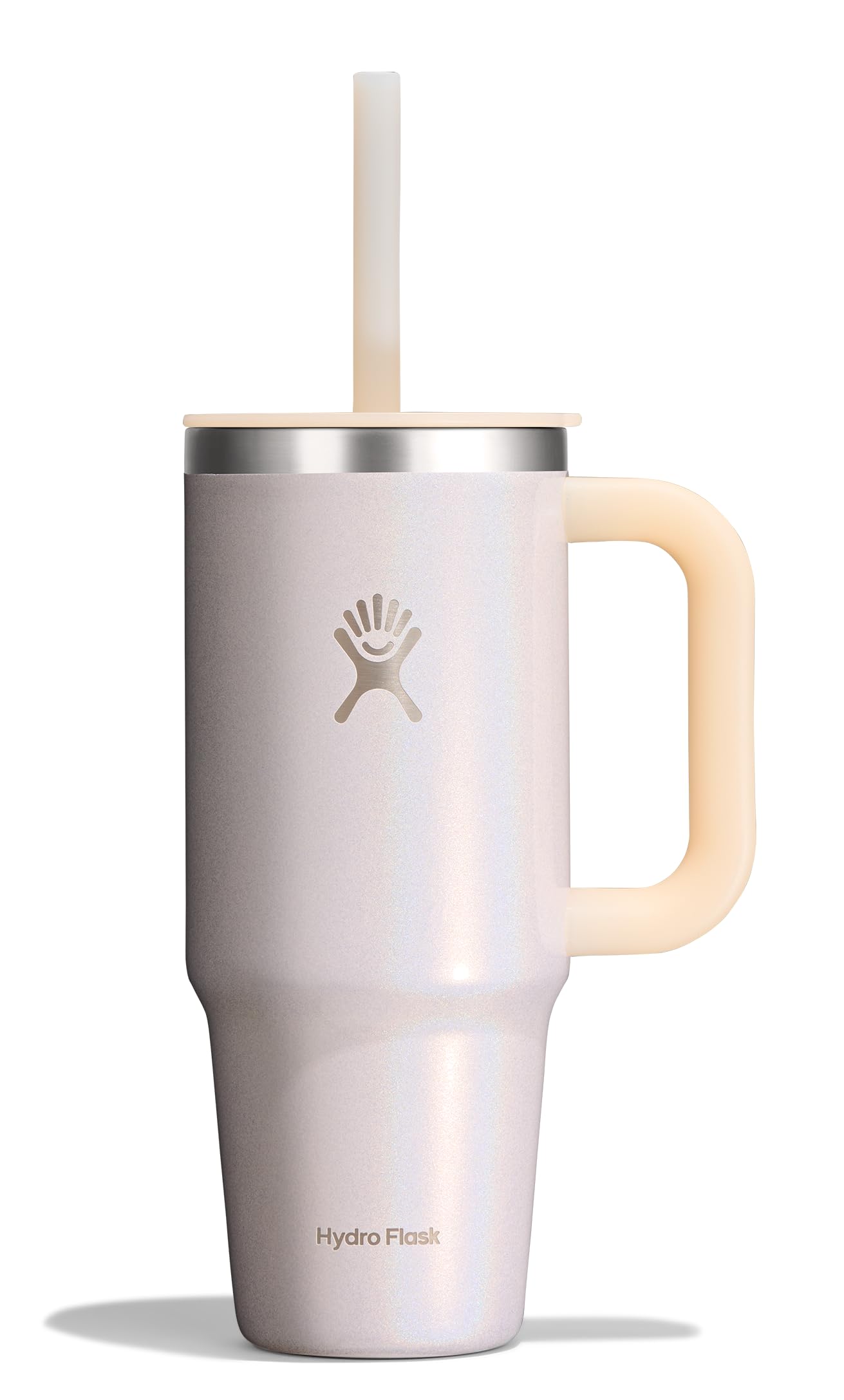 Hydro Flask Travel Tumbler with Handle, Lid and Straw - Insulated Stainless Steel in 40 Oz Trillium