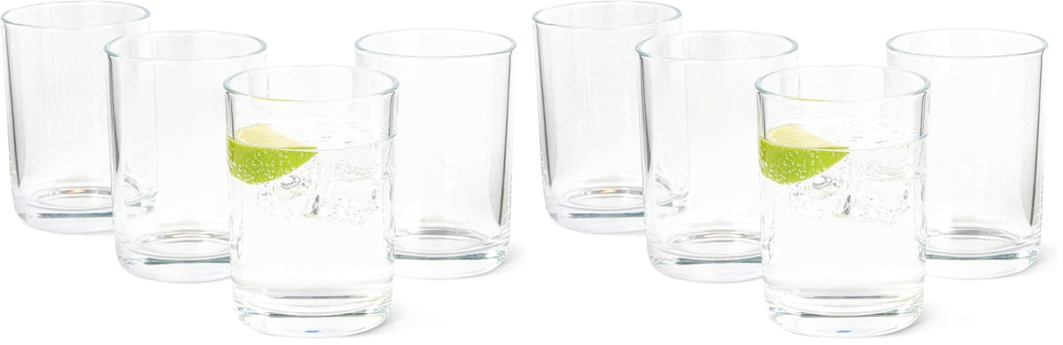 Amazon Basics Drinking Glasses, Dishwasher-Safe, 4-Piece Set, 11 oz.