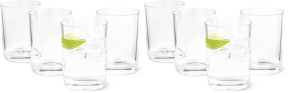 Amazon Basics Drinking Glasses, Dishwasher-Safe, 4-Piece Set, 11 oz.