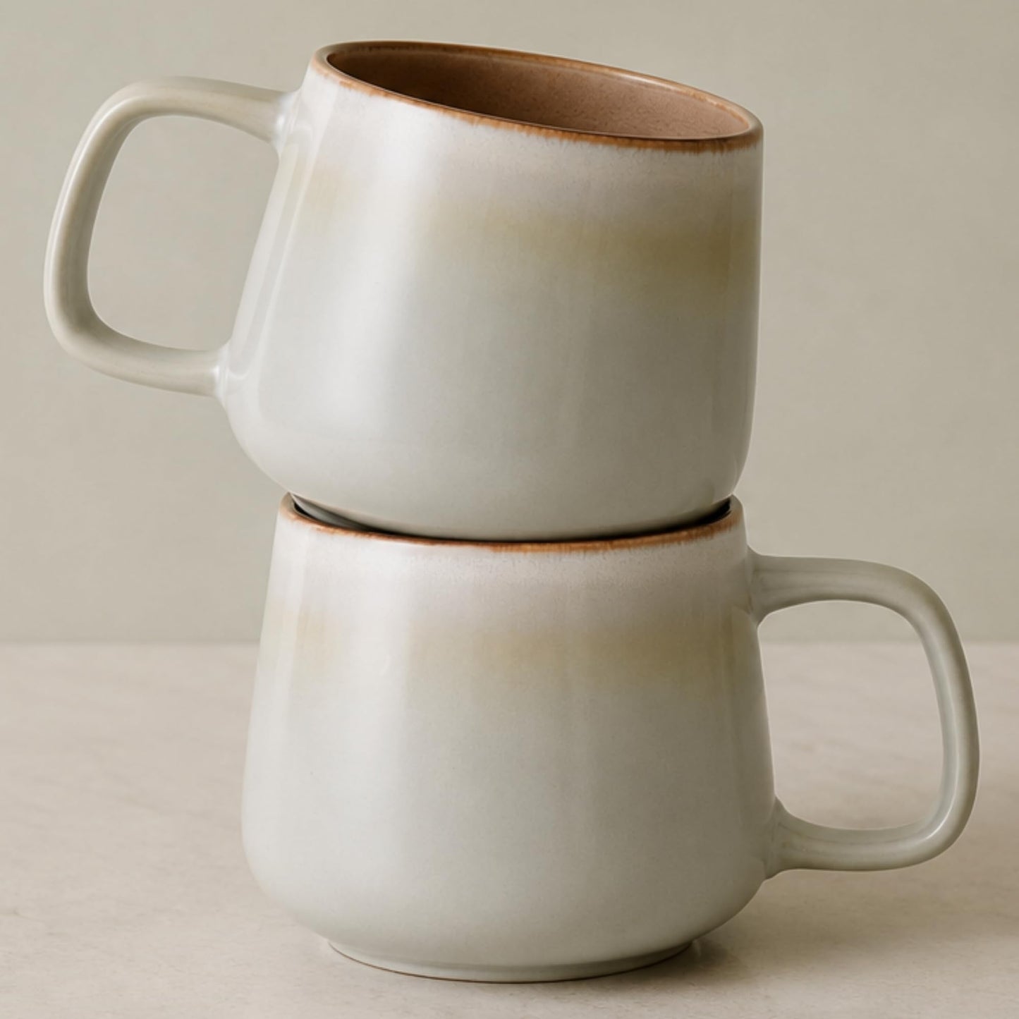 Ava Nord Stoneware Ceramic Coffee Mugs Set of 4 | 12 oz | Sage Ash | Lead-Free, Non-Toxic, Freezer - Microwave & Dishwasher Safe, Comfortable Handle, Aesthetic Nordic Design for Cappuccino