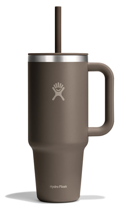 Hydro Flask Travel Tumbler with Handle, Lid and Straw - Insulated Stainless Steel in 40 Oz Trillium