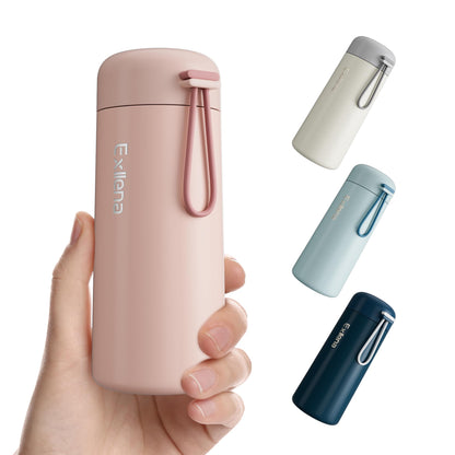 Exllena Mini Water Bottle 5oz, This is A EXTRA MINI Flask! Small Insulated Water Bottle for Hot&Cold Drinks, Water Bottle Purse with Carry Handle - 100% Leakproof Perfect for Travel...(Mint)