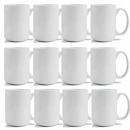 TANGLONG 11oz White Ceramic Sublimation Cups,12PCS Mugs Blank for DIY gifts | Tazas Para Sublimar,Ceramic Cup,Sublimation Mugs Blank, Bulk Mugs for Coffee, Tea, Latte, Soup, Milk, Cocoa, homemade gifts