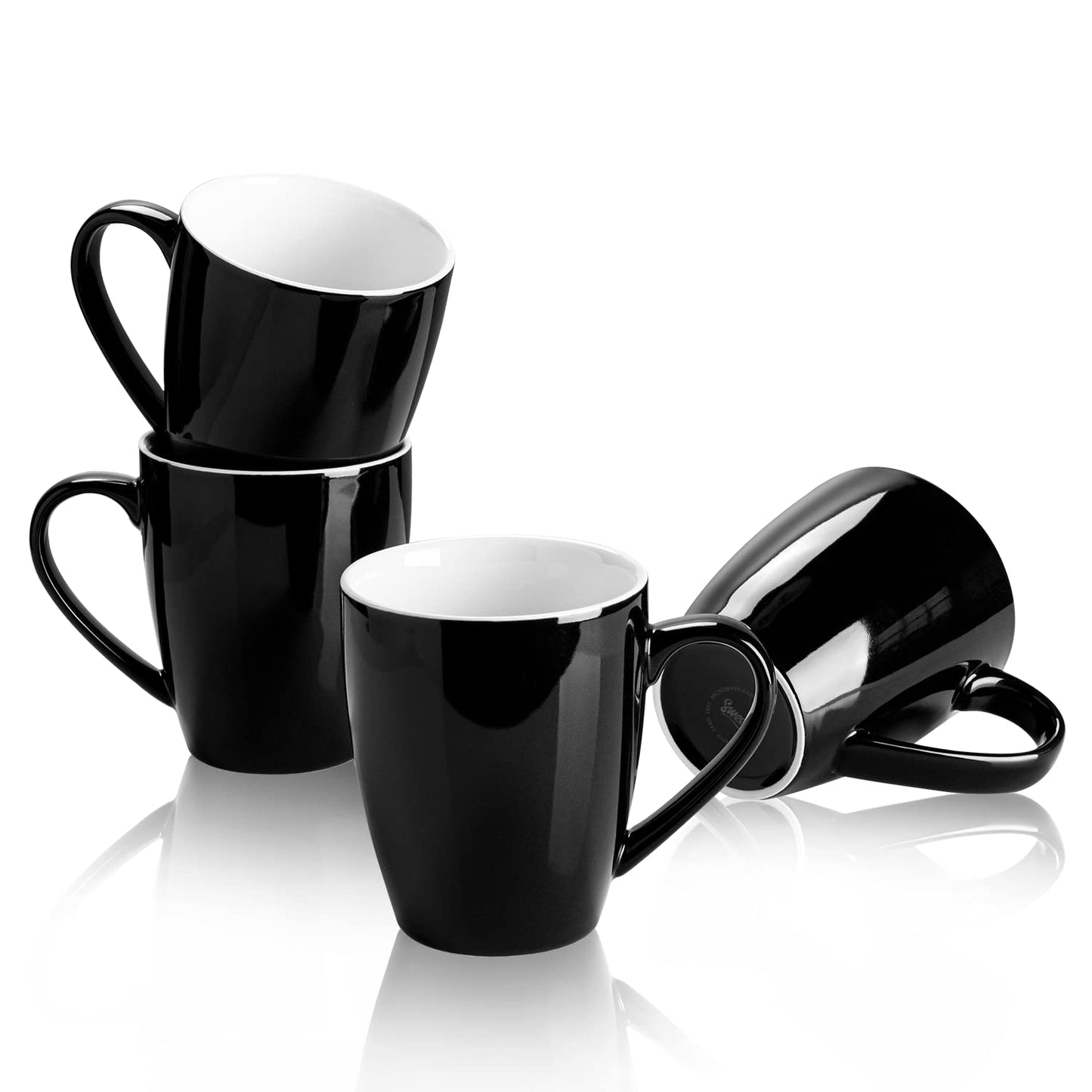 Sweese Porcelain Coffee Mugs - 16 Ounce - Set of 6, Cups for Latte, Hot Tea, Cappuccino, Mocha, Cocoa, White