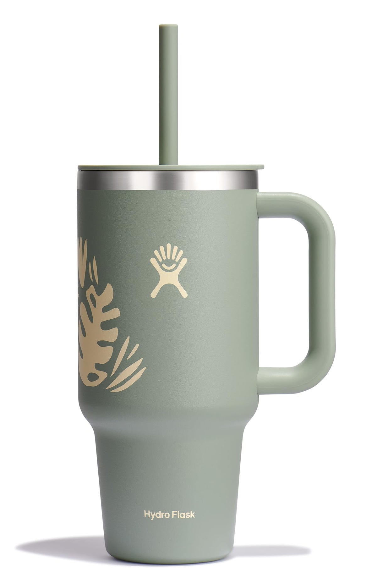 Hydro Flask Travel Tumbler with Handle, Lid and Straw - Insulated Stainless Steel in 40 Oz Trillium