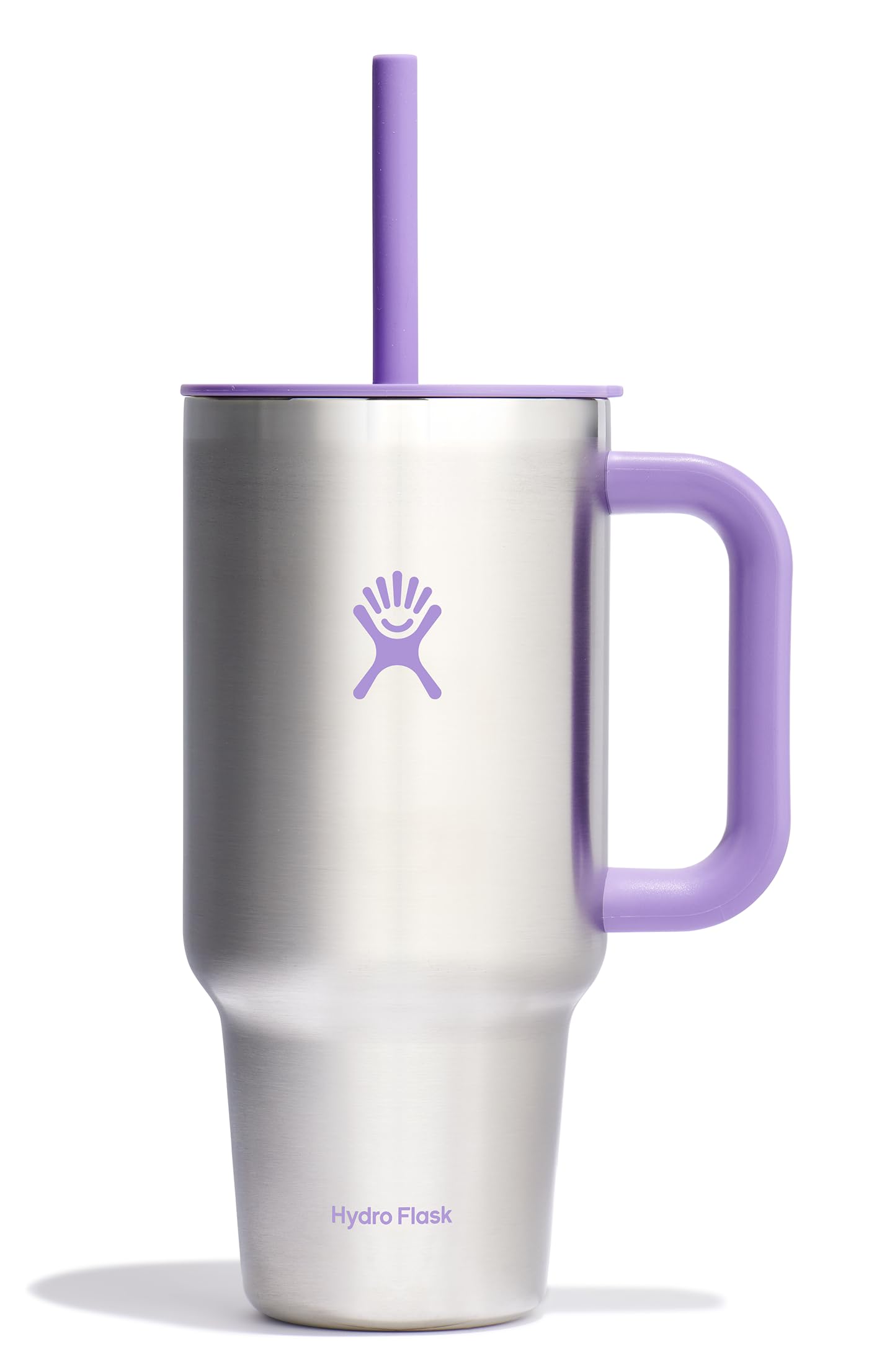 Hydro Flask Travel Tumbler with Handle, Lid and Straw - Insulated Stainless Steel in 40 Oz Trillium