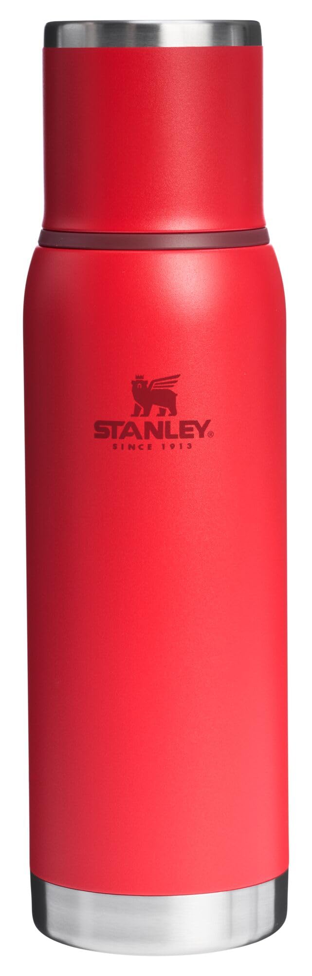 Stanley Adventure-To-Go Vacuum Bottle 25 oz | Wide Mouth with Leakproof Cup Lid | Keep Drinks Hot or Cold | Packable for Travel | Insulated Stainless Steel Thermal Bottle | BPA-Free | Frost White