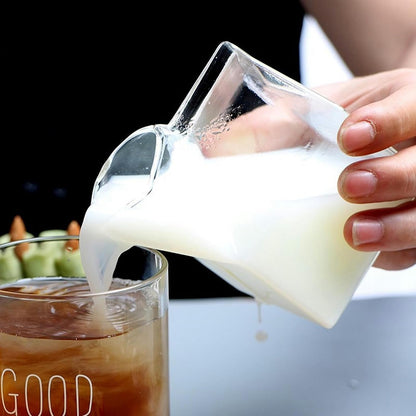 350ml/12oz Creative Heat-Resistant Japanese Square Breakfast Milk Cup, Heat-Resistant Milk Box, Household Glass Cup-Glass transparency