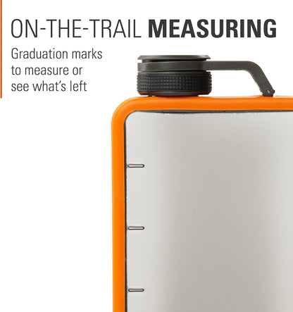 GSI Outdoors Boulder Flask, Shatter-Resistant, Leakproof Hip Flask with Clear Body & Silicone Grip, BPA-Free Bottle for Hiking, Camping & Travel