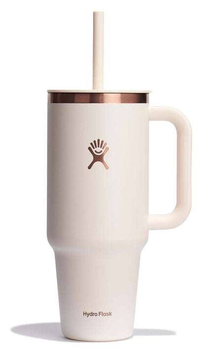 Hydro Flask Travel Tumbler with Handle, Lid and Straw - Insulated Stainless Steel in 40 Oz Trillium
