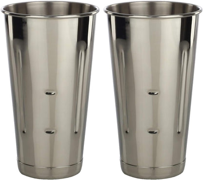 Libertyware Stainless Steel Malt Milkshake Mixing Cup 2 Pack - Two Ice Cream and Milkshake Machine Cups - 30 oz Stainless Steel Malt Milkshake Cup for Milkshake Machines - Two 30 oz Cups