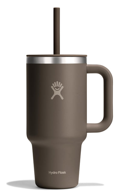 Hydro Flask Travel Tumbler with Handle, Lid and Straw - Insulated Stainless Steel in 40 Oz Agave