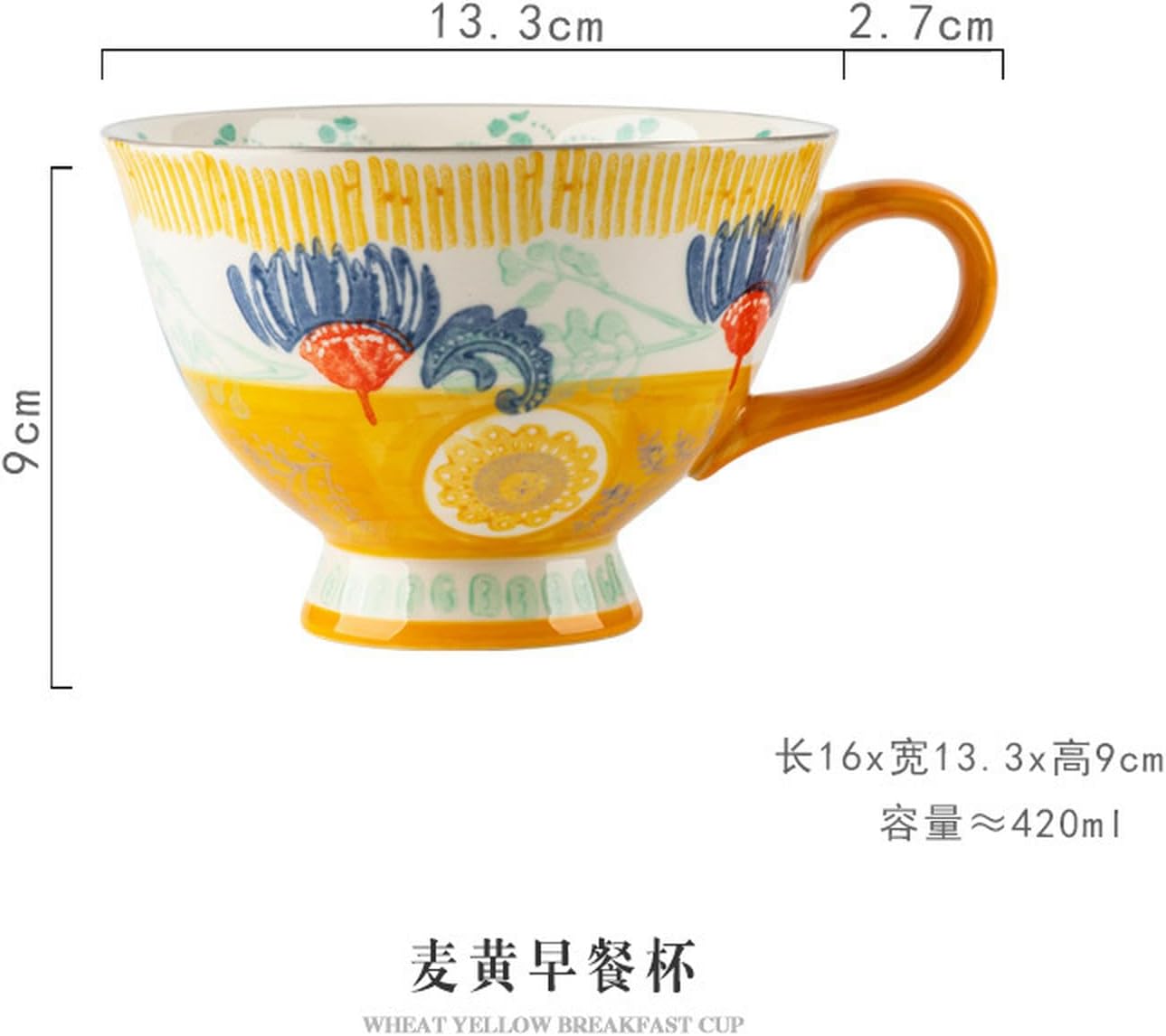 420ml/14oz Ceramic Breakfast Milk Cup Couple Family Office Coffee Cup-Breakfast Cup