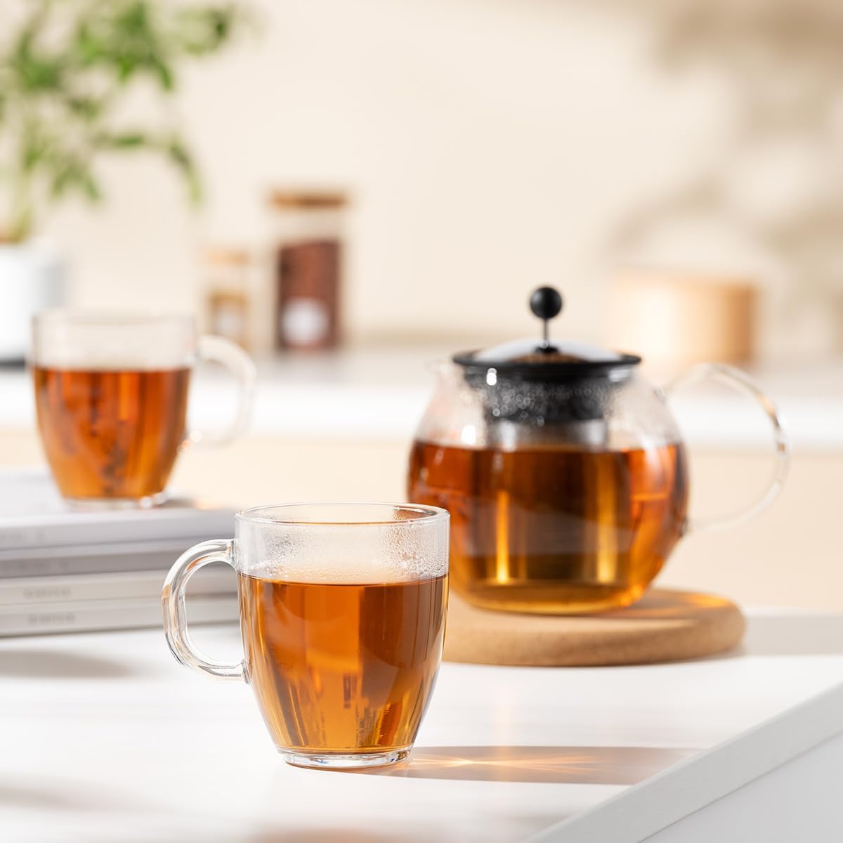 Bodum 12oz Bistro Coffee Mug Single-Wall Tempered Glass, 2 Pack, Clear | Single-Wall