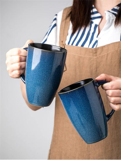 Mug Breakfast Cereal Milk Cute Ceramic Cup Daily Household Large-capacity Insulated Coffee With Spoon