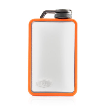 GSI Outdoors Boulder Flask, Shatter-Resistant, Leakproof Hip Flask with Clear Body & Silicone Grip, BPA-Free Bottle for Hiking, Camping & Travel