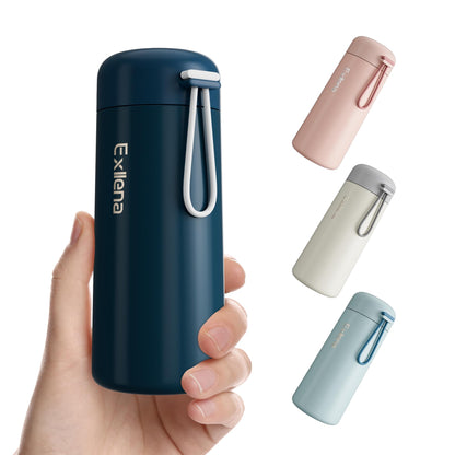 Exllena Mini Water Bottle 5oz, This is A EXTRA MINI Flask! Small Insulated Water Bottle for Hot&Cold Drinks, Water Bottle Purse with Carry Handle - 100% Leakproof Perfect for Travel...(Mint)