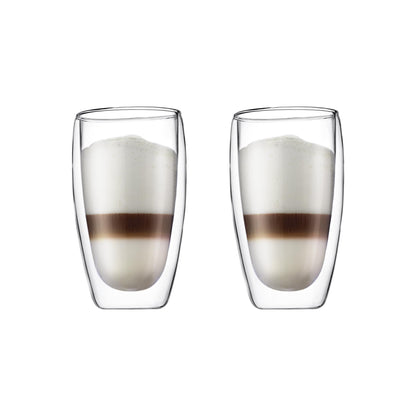 Bodum 15oz Pavina Double Wall High-Heat Borosilicate Glass, Set of 2, Clear