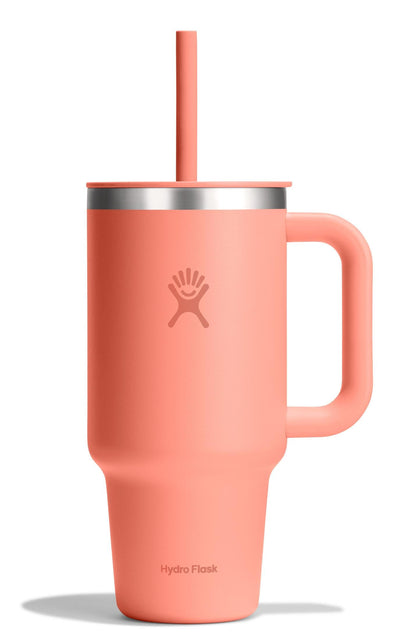 Hydro Flask Travel Tumbler with Handle, Lid and Straw - Insulated Stainless Steel in 40 Oz Trillium