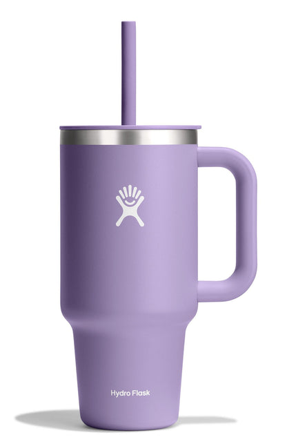 Hydro Flask Travel Tumbler with Handle, Lid and Straw - Insulated Stainless Steel in 40 Oz Agave