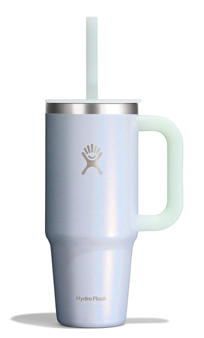 Hydro Flask Travel Tumbler with Handle, Lid and Straw - Insulated Stainless Steel in 40 Oz Trillium
