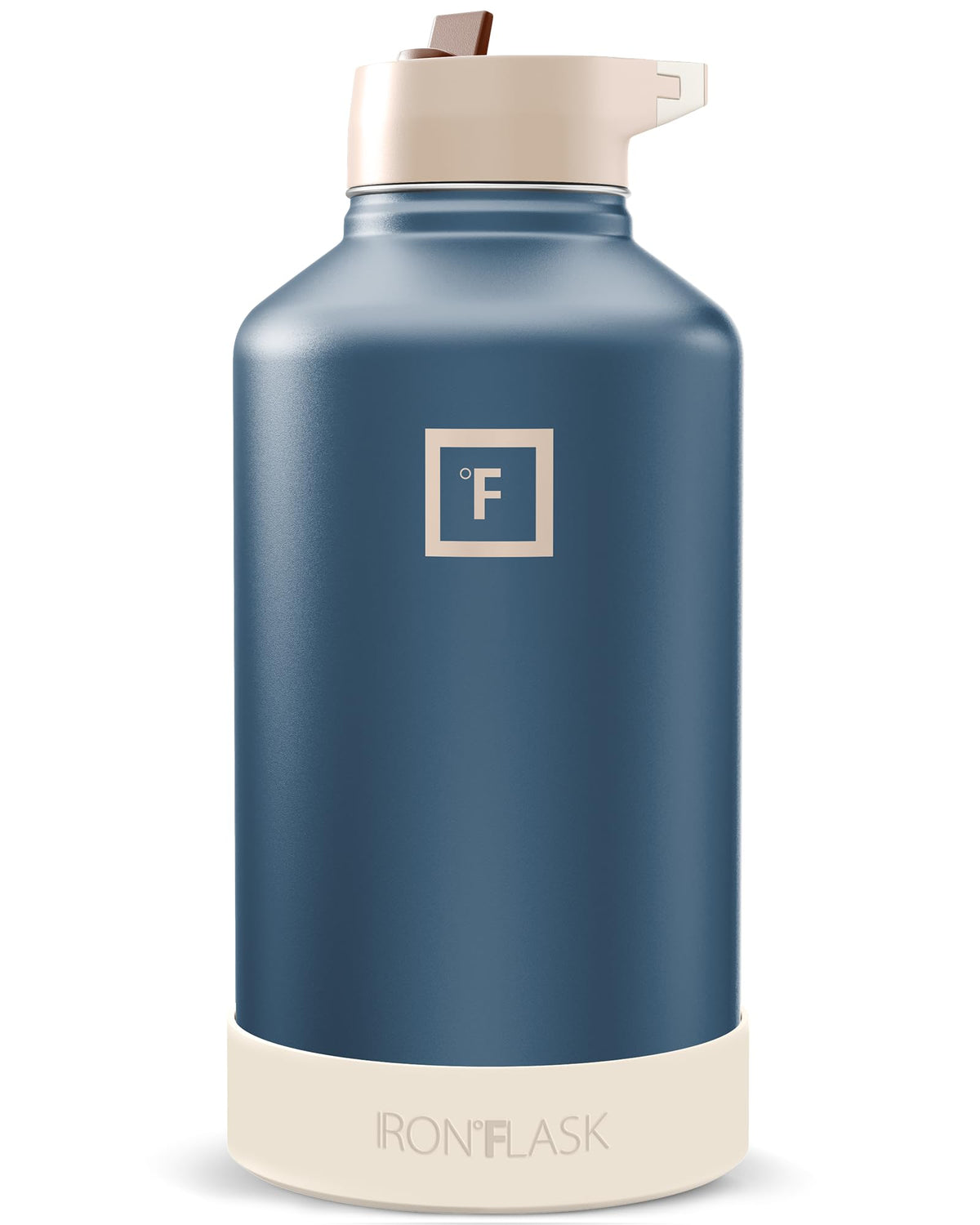 IRON °FLASK 40 oz Wide Mouth Water Bottle with Straw | Insulated Stainless Steel Sports Water Bottle with Leakproof Straw Lid - BPA Free, Cold 24 Hrs, Sweat Free (Midnight Black)