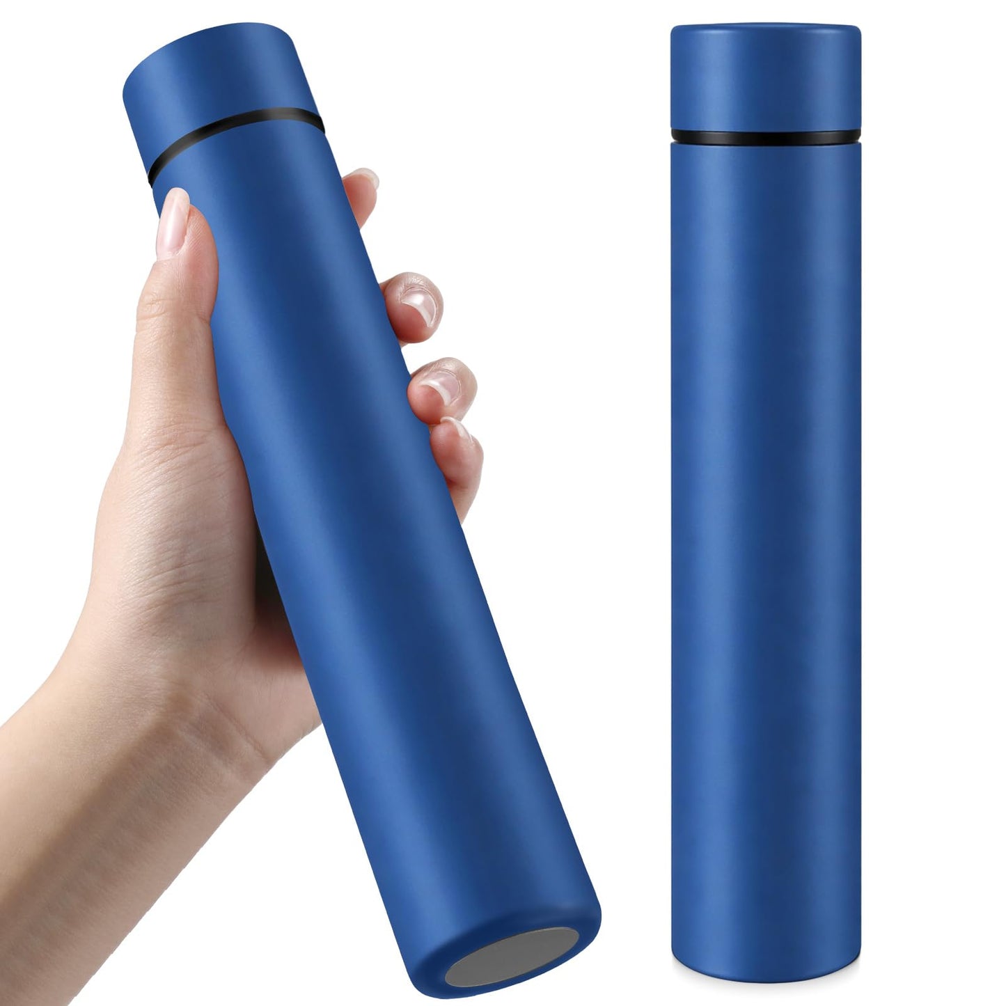 Vesici 4 Pack Silver Slim Stainless Steel Insulated Water Bottle