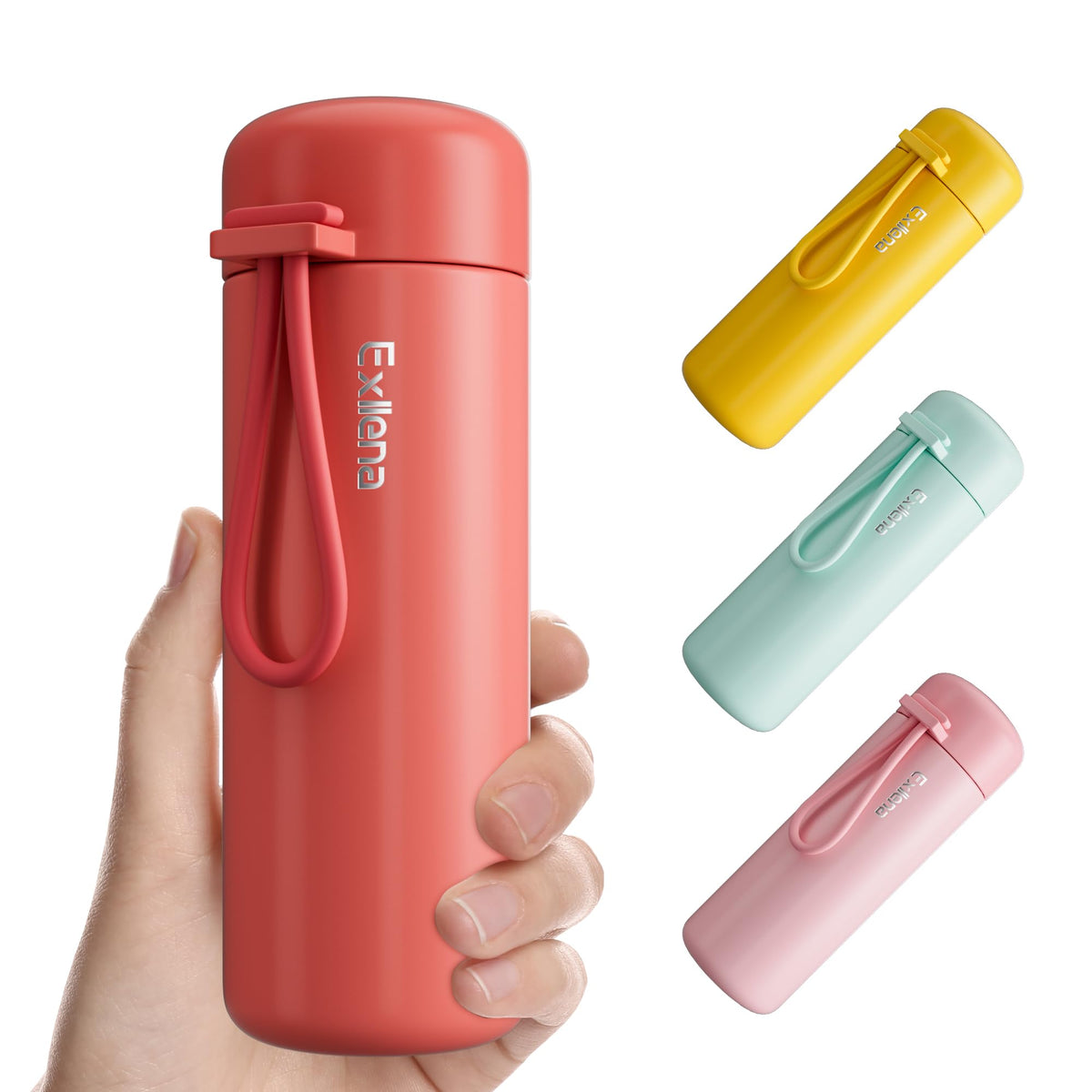 Exllena Mini Water Bottle 5oz, This is A EXTRA MINI Flask! Small Insulated Water Bottle for Hot&Cold Drinks, Water Bottle Purse with Carry Handle - 100% Leakproof Perfect for Travel...(Mint)