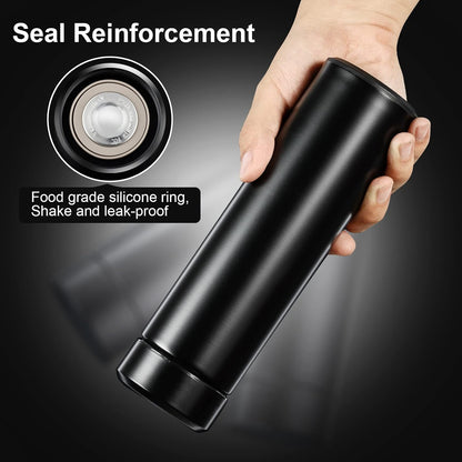 PARACITY Insulated Water Bottle, 15 oz Stainless Steel Water Bottle, Black | As a tea bottle or coffee bottle, this double-wall vacuum-insulated metal water bottle keeps drinks hot 12 hrs, cold 24 hrs.