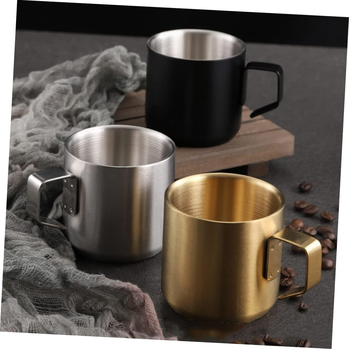 BESTOYARD Stainless Steel Breakfast Cup with Handle 2.36 Inch Compact Milk and Porridge Cup for Toddler Feeding and Household Use