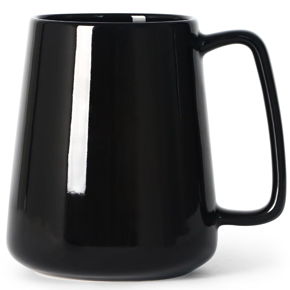 24 OZ Large Coffee Mug, Nice Ceramic Tea Cup with Big Handle for Dad Men Women, Unique Style For Any Kitchen, White