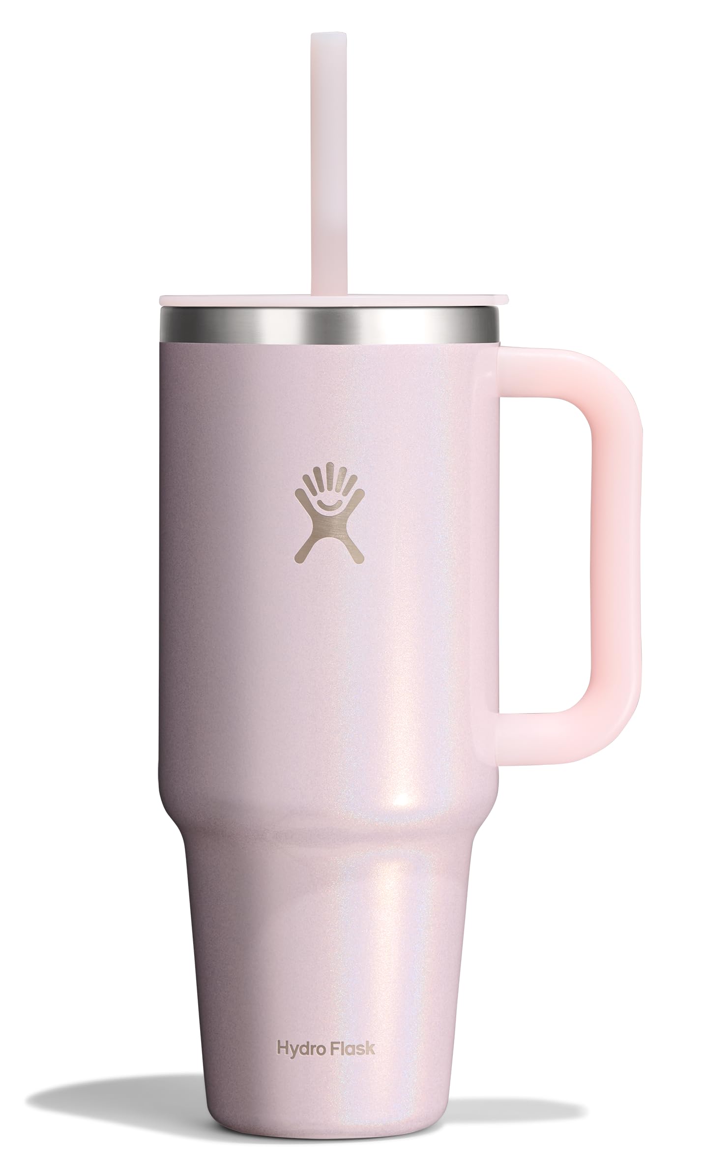 Hydro Flask Travel Tumbler with Handle, Lid and Straw - Insulated Stainless Steel in 40 Oz Agave