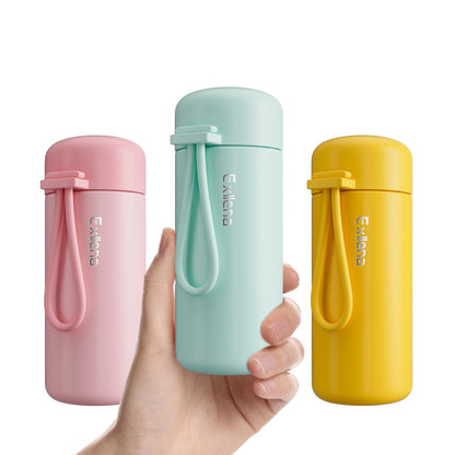 Exllena Mini Water Bottle 5oz, This is A EXTRA MINI Flask! Small Insulated Water Bottle for Hot&Cold Drinks, Water Bottle Purse with Carry Handle - 100% Leakproof Perfect for Travel...(Mint)