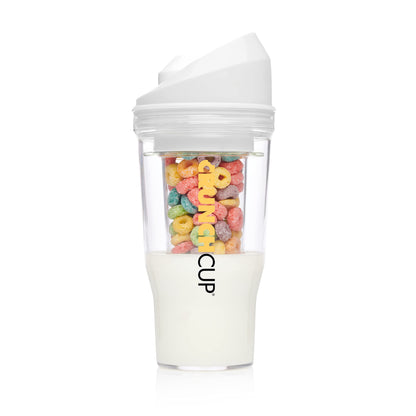 CRUNCHCUP XL Portable Cereal Cup for Breakfast On the Go - Pink | Skip the Spoon and Bowl - Designed for a quick, convenient breakfast at home, on the go, or during busy mornings.