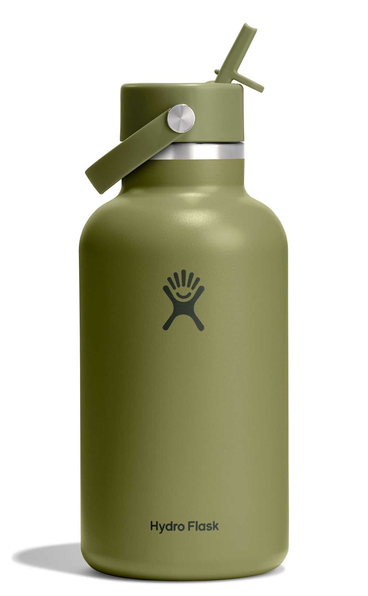 Hydro Flask Water Bottle - Insulated Stainless Steel - Wide Mouth Flex Straw Lid, Non Spill, Leakproof and Refillable in 32 Oz Tonal Birch