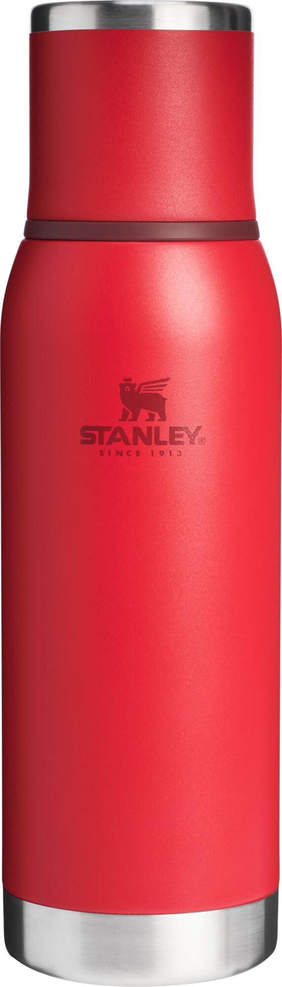 Stanley Adventure-To-Go Vacuum Bottle 25 oz | Wide Mouth with Leakproof Cup Lid | Keep Drinks Hot or Cold | Packable for Travel | Insulated Stainless Steel Thermal Bottle | BPA-Free | Frost White