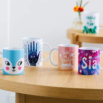 Cricut Beveled Blank Mug to Decorate, White (6 count) | Ceramic-Coated, Dishwasher & Microwave Safe - Mug Press & Infusible Ink Compatible,12 Oz Sublimation