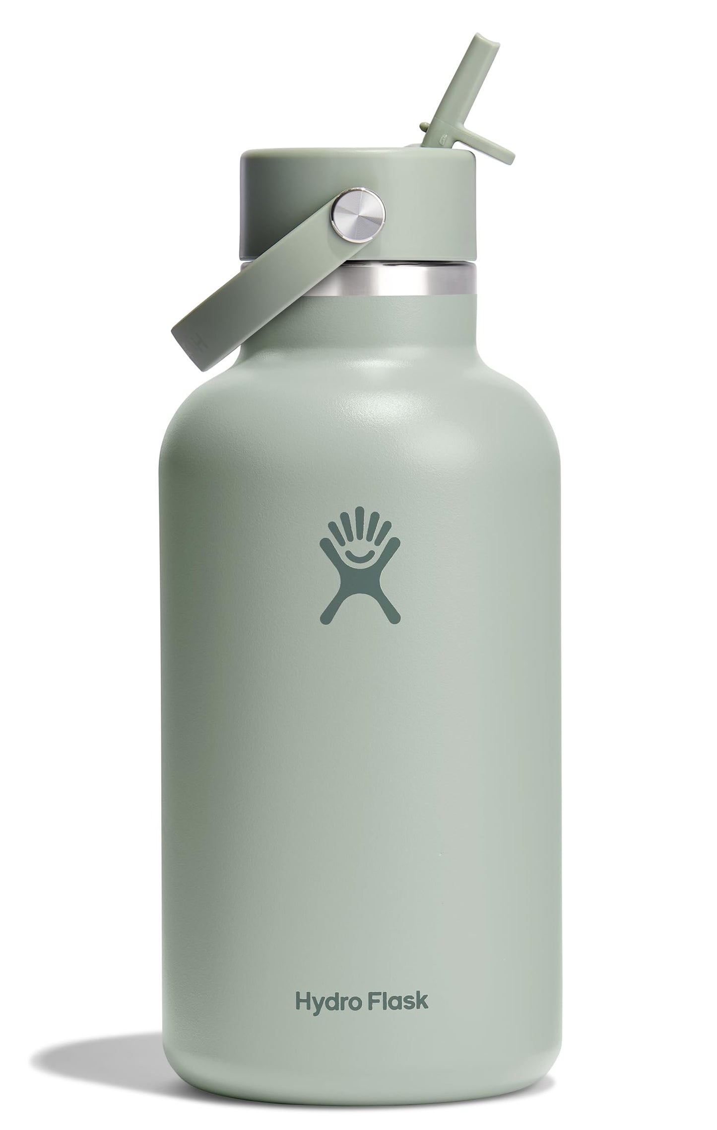 Hydro Flask Water Bottle - Insulated Stainless Steel - Wide Mouth Flex Straw Lid, Non Spill, Leakproof and Refillable in 32 Oz Tonal Birch