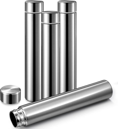 Vesici 4 Pack Silver Slim Stainless Steel Insulated Water Bottle