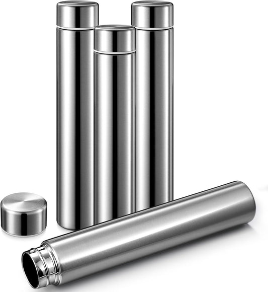 Vesici 4 Pack Silver Slim Stainless Steel Insulated Water Bottle