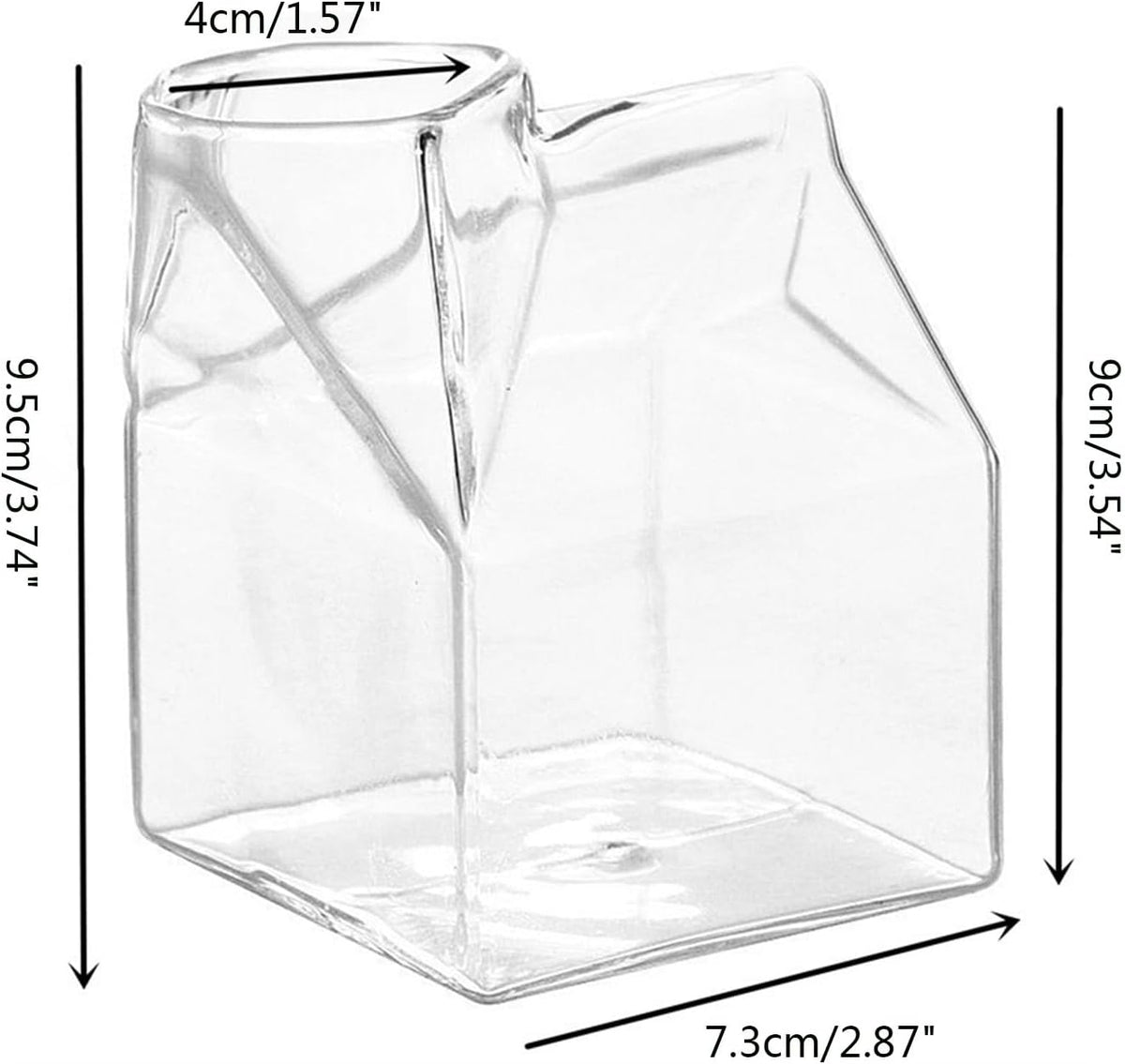 Milk Box Shape Glass Cups Clear Cocktails Glasses Square Container Pitcher Students Drink Bottle Teas Drinkware