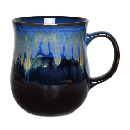 Bosmarlin Large Ceramic Coffee Mug, Blue Big Tea Cup for Office and Home, 21 Oz, Dishwasher and Microwave Safe, 1 PCS