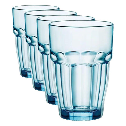 Bormioli Rocco Rock Bar Stackable Beverage, Set Of 6 Dishwasher Safe Drinking Glasses For Soda, Juice, Milk, Coke, Beer, Spirits – 12.5oz Durable Tempered Glass Water Tumblers For Daily Use