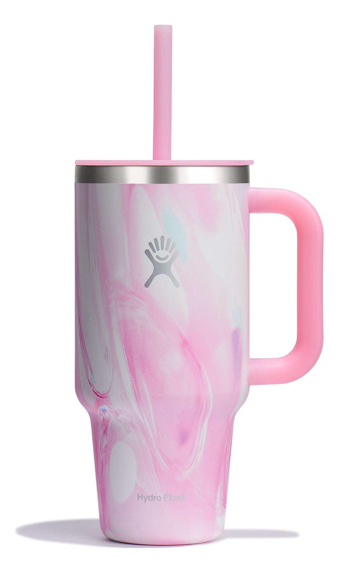 Hydro Flask Travel Tumbler with Handle, Lid and Straw - Insulated Stainless Steel in 40 Oz Trillium