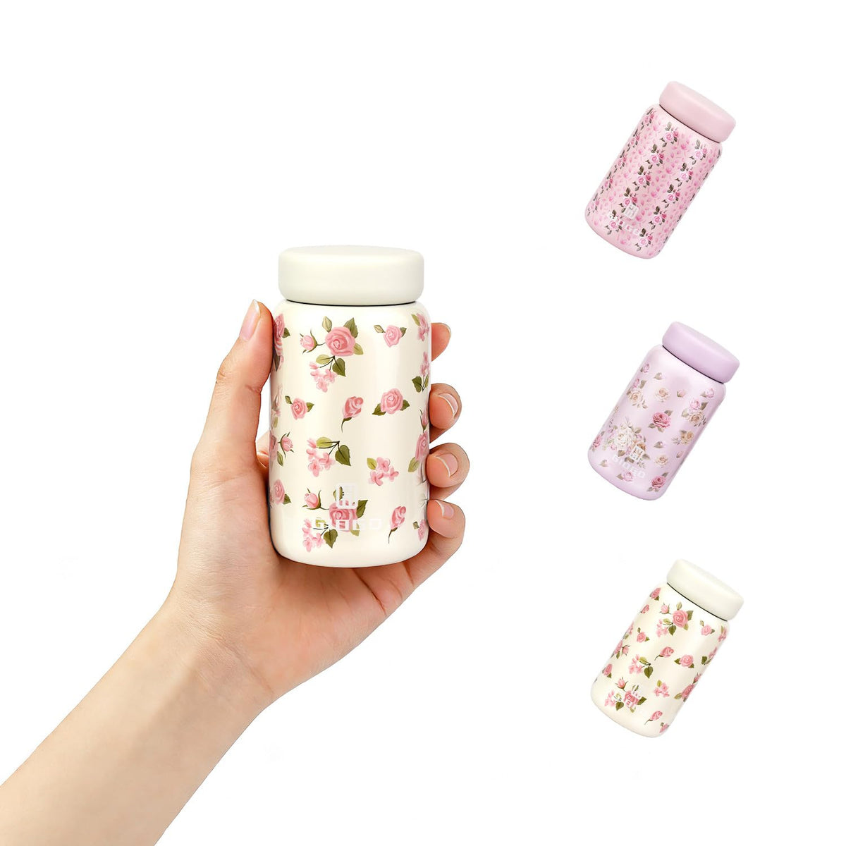 Small Thermo Bottle Mini Vacuum Insulated Water Bottle 200ml/6.8oz Water Flask Stainless Steel Thermal Water Bottles Thermo for Hot and Cold Drinks for Purse Handbag Pocket (Black)