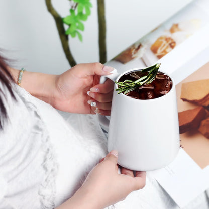 24 OZ Large Coffee Mug, Nice Ceramic Tea Cup with Big Handle for Dad Men Women, Unique Style For Any Kitchen, White