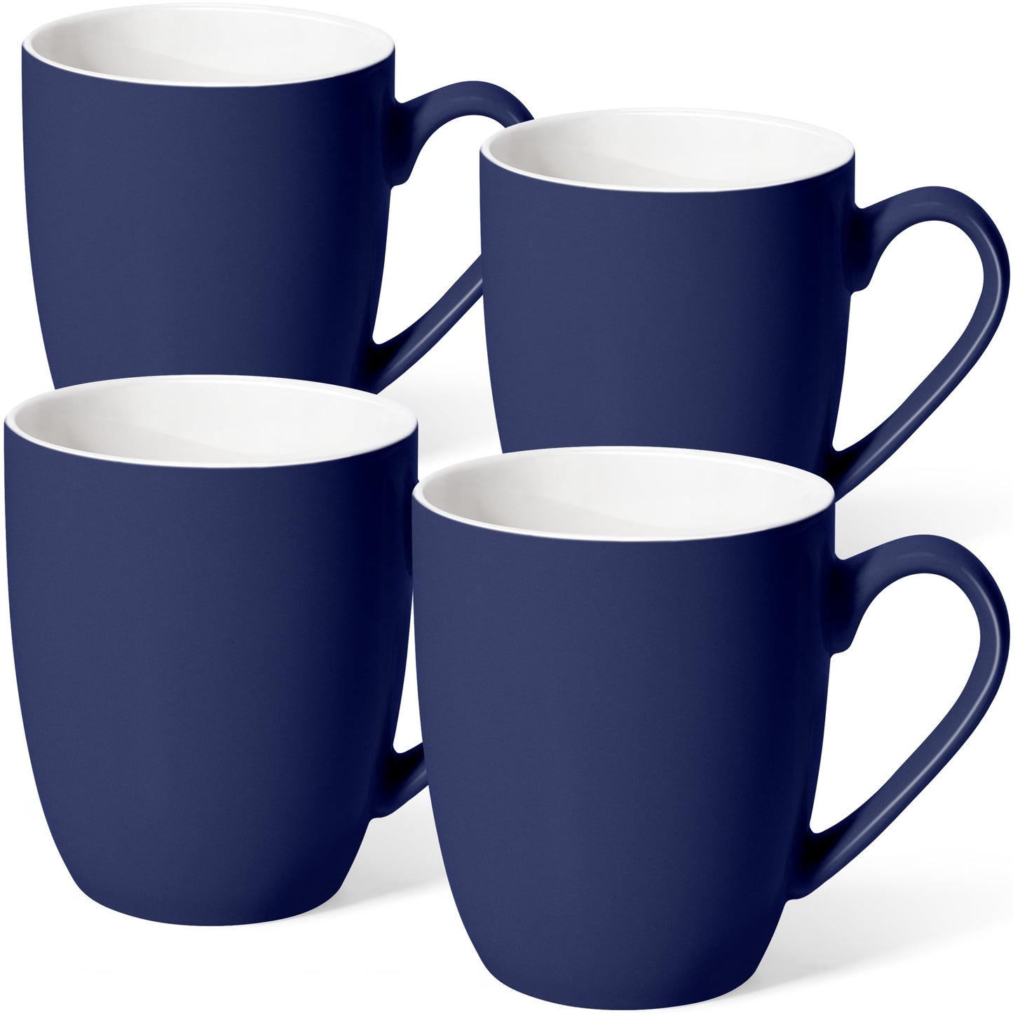 Urbanstrive 16 oz Large Coffee Mugs Set of 4 Ceramic Coffee Mug White Coffee Cups Tea Cups Idea Gift for Women Men House Warming Gifts New Home Office, White 4 Pack