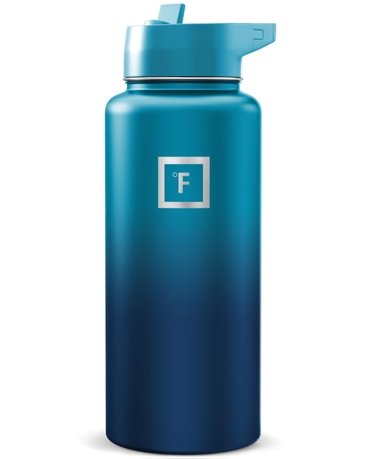 IRON °FLASK 32 oz Wide Mouth Water Bottle with 3 Lids | Insulated Stainless Steel Sports Water Bottle with 3 Leakproof Lids - BPA Free, Cold 24 Hrs, Sweat Free (Midnight Black)