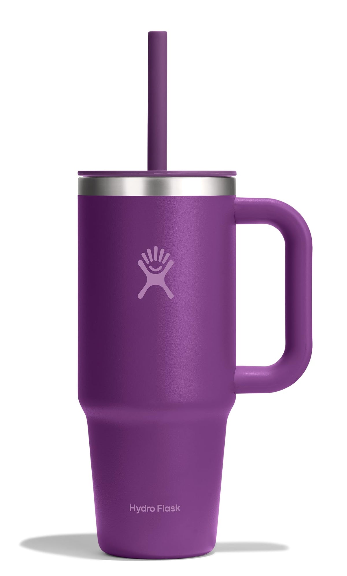 Hydro Flask Travel Tumbler with Handle, Lid and Straw - Insulated Stainless Steel in 40 Oz Trillium